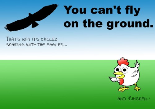 You can't fly on the ground.